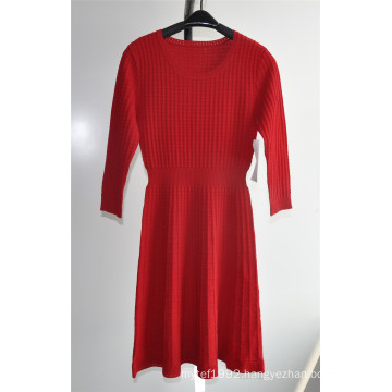 63%Ray37%Nylon Ladies Knit Sweater Dress